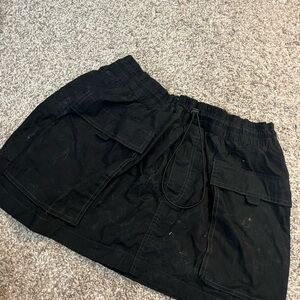 Black Cargo Skirt